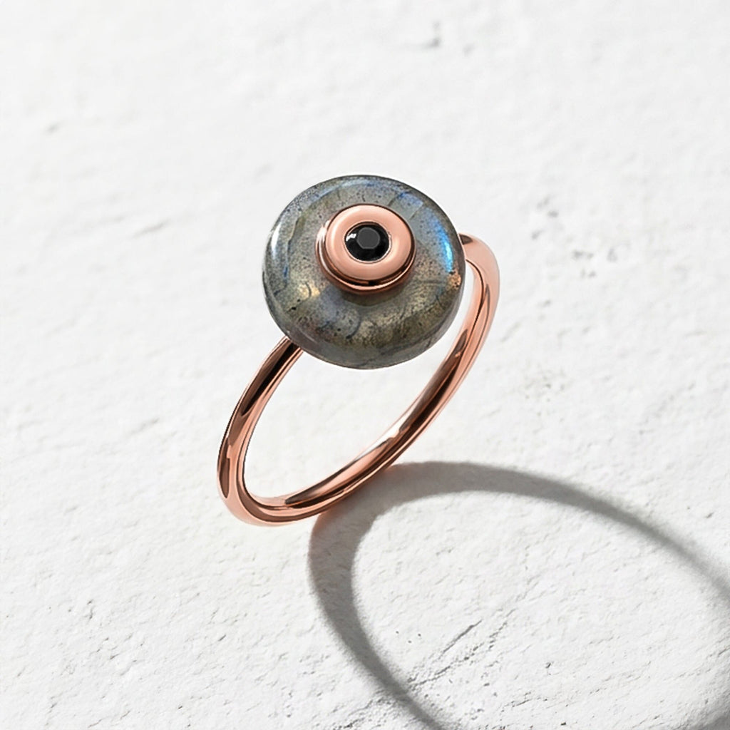 Labradorite Black Spinel Fidget Ring - Ora