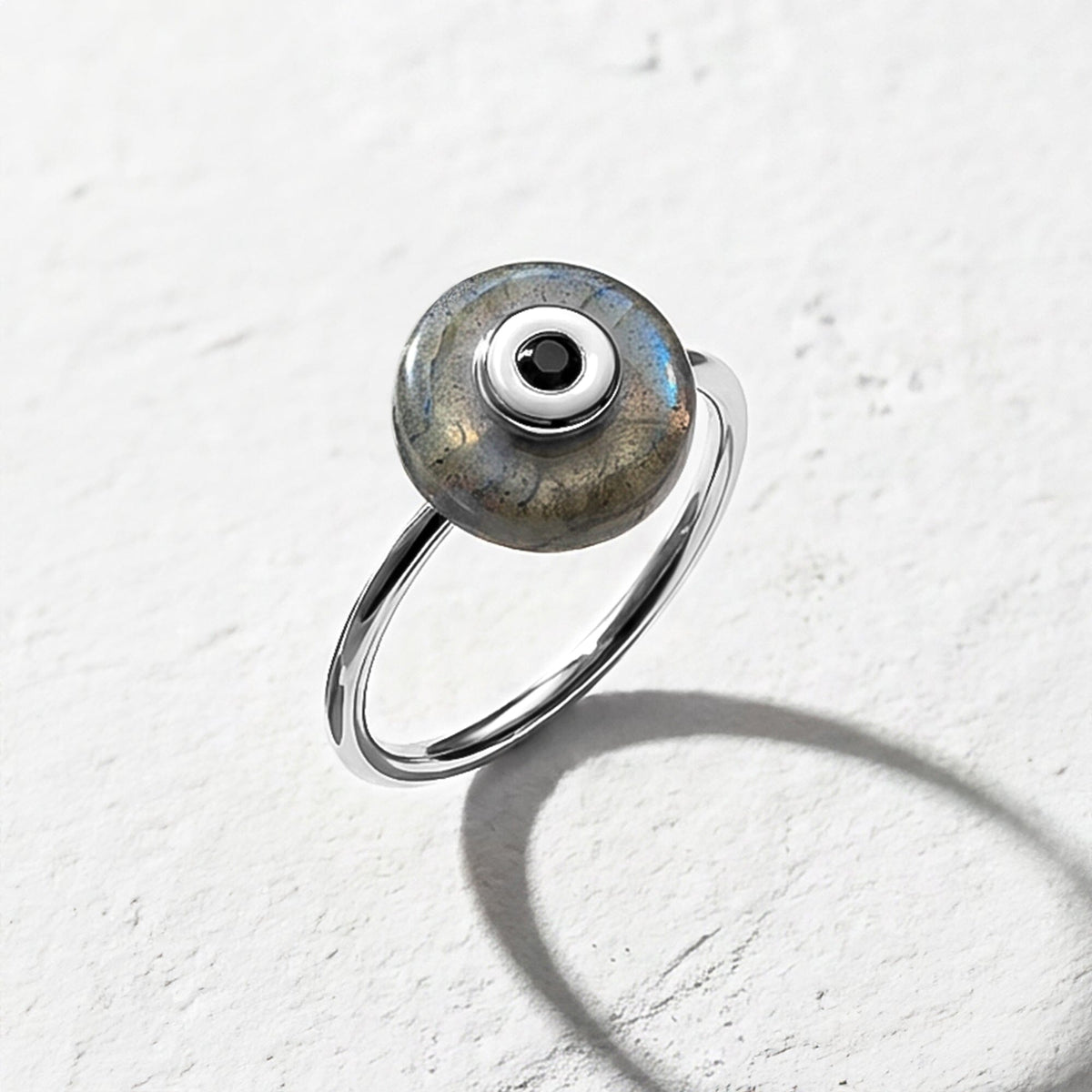 Labradorite Black Spinel Fidget Ring - Ora
