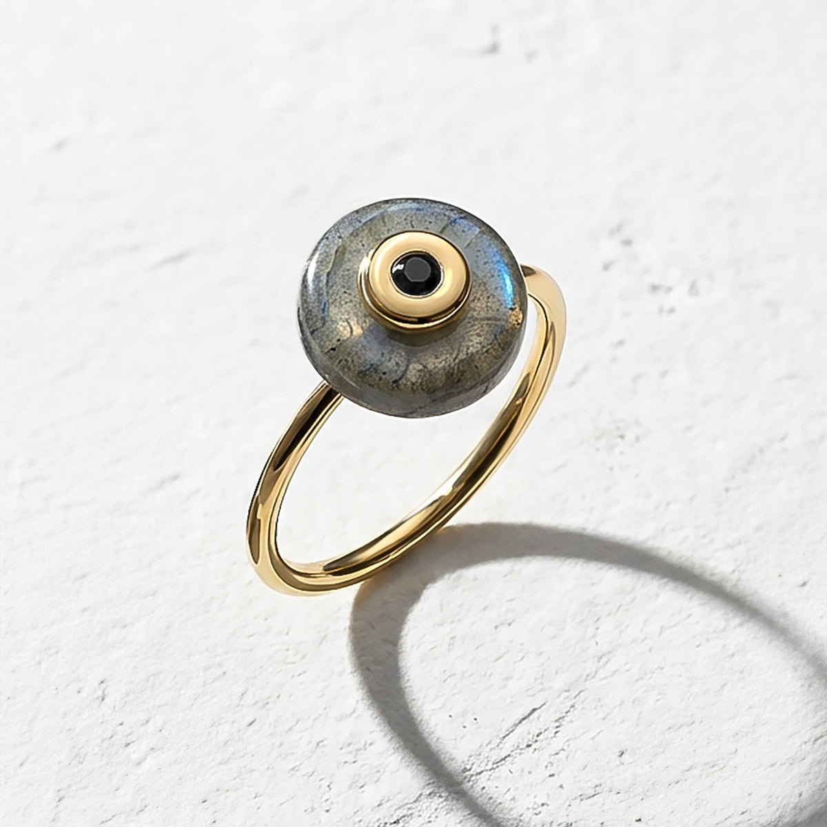 Labradorite Black Spinel Fidget Ring - Ora