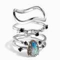 Labradorite Flow & Stardust & Waves Rings