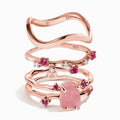Rose Quartz Flow & Ruby Stardust & Waves Rings