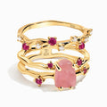 Rose Quartz Flow & Ruby Stardust Rings