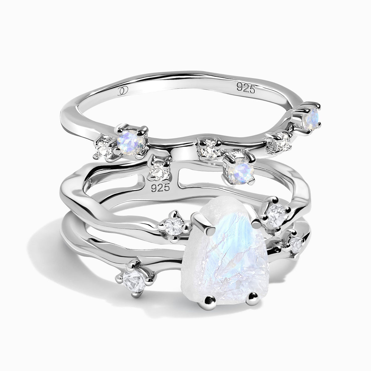 Moonstone Flow & Stardust Rings