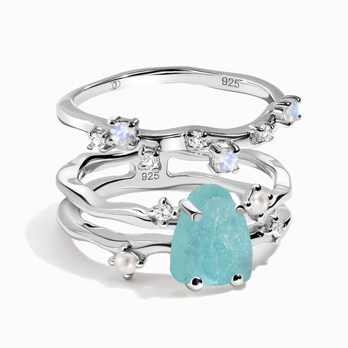 Amazonite Flow & Stardust Rings