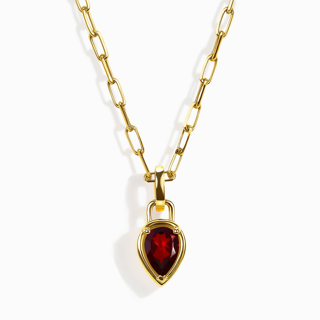 Garnet Talis Widelink Necklace - January Birthstone