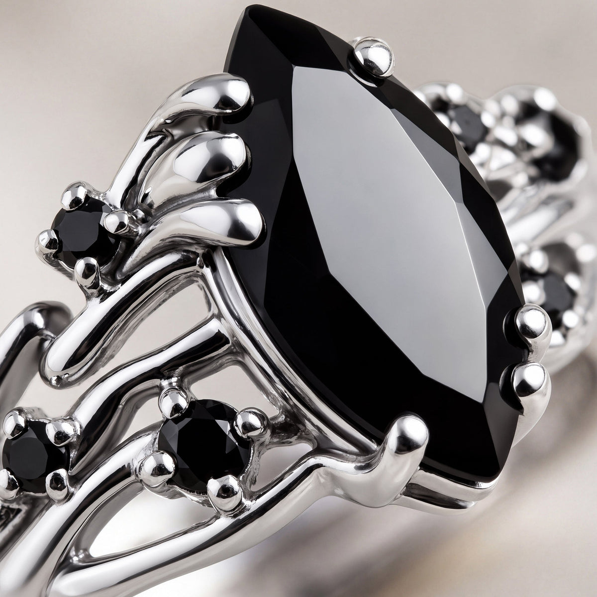 Black Obsidian Black Spinel Ring - Radiance