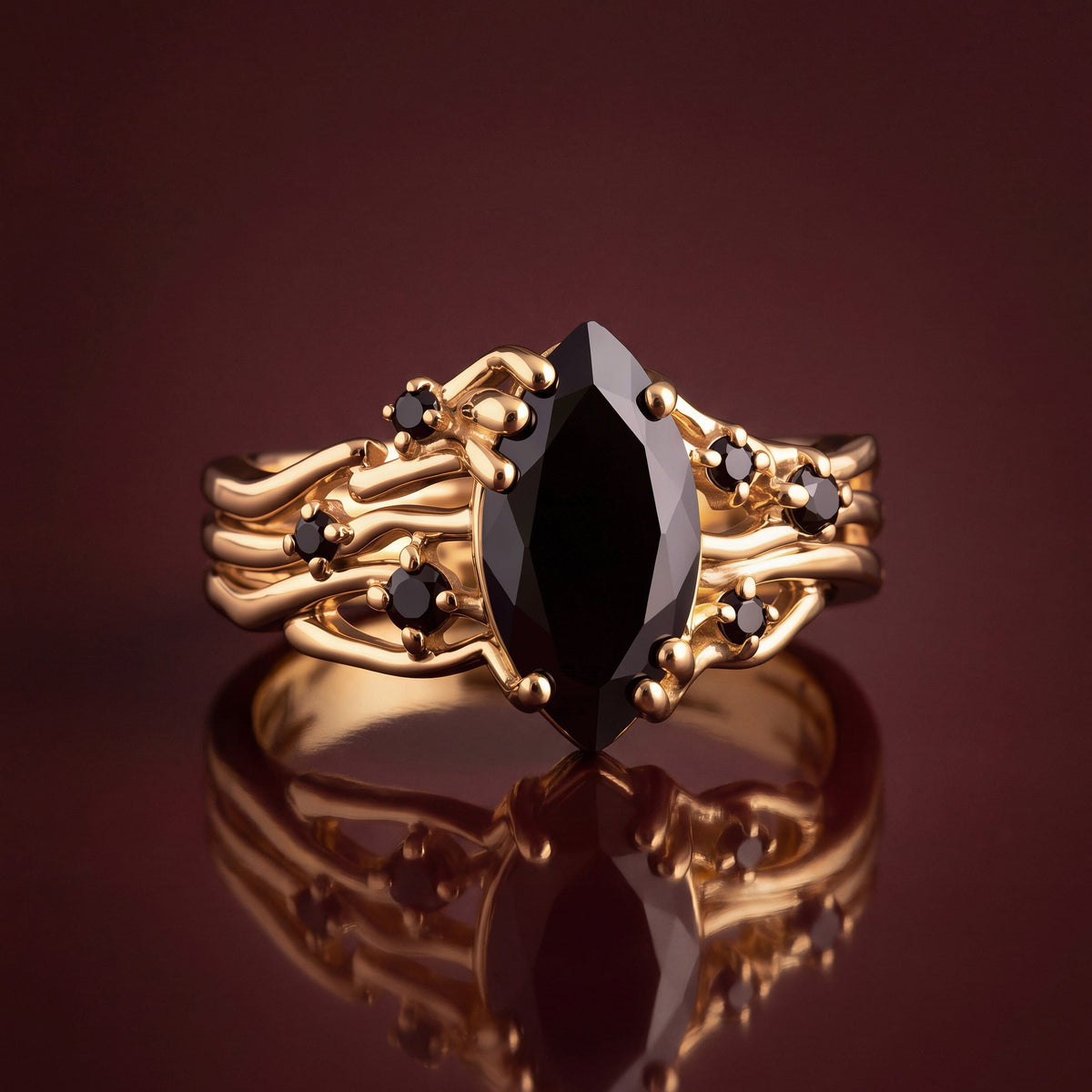 Black Obsidian Black Spinel Ring - Radiance