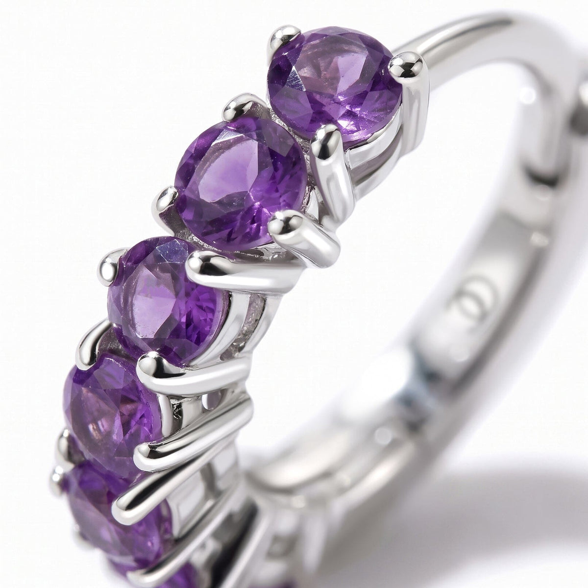 Amethyst Earrings - Bonny Hoops - February Birthstone