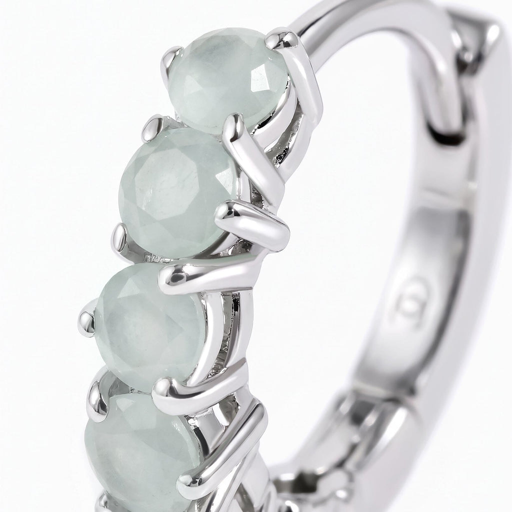 Aquamarine Earrings - Bonny Hoops - March Birthstone