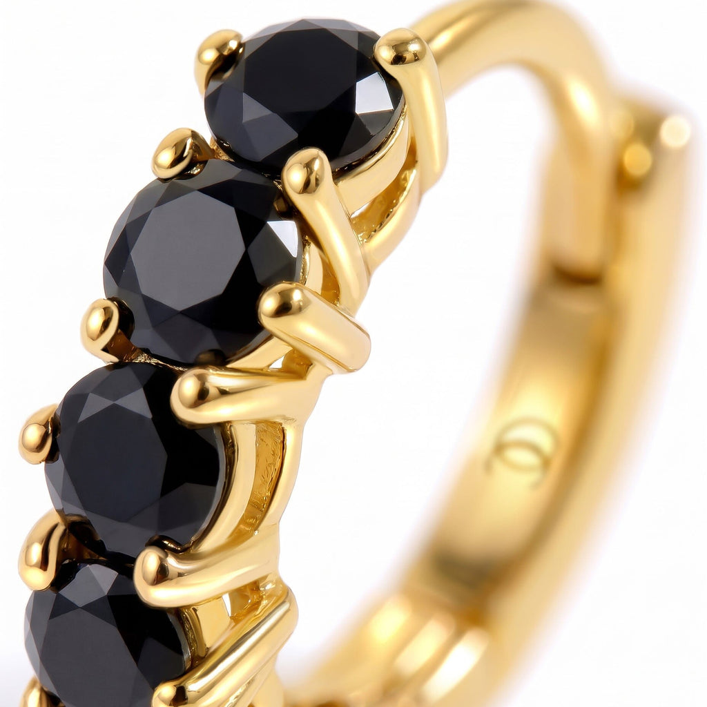 Black Onyx Earrings - Bonny Hoops - December Birthstone