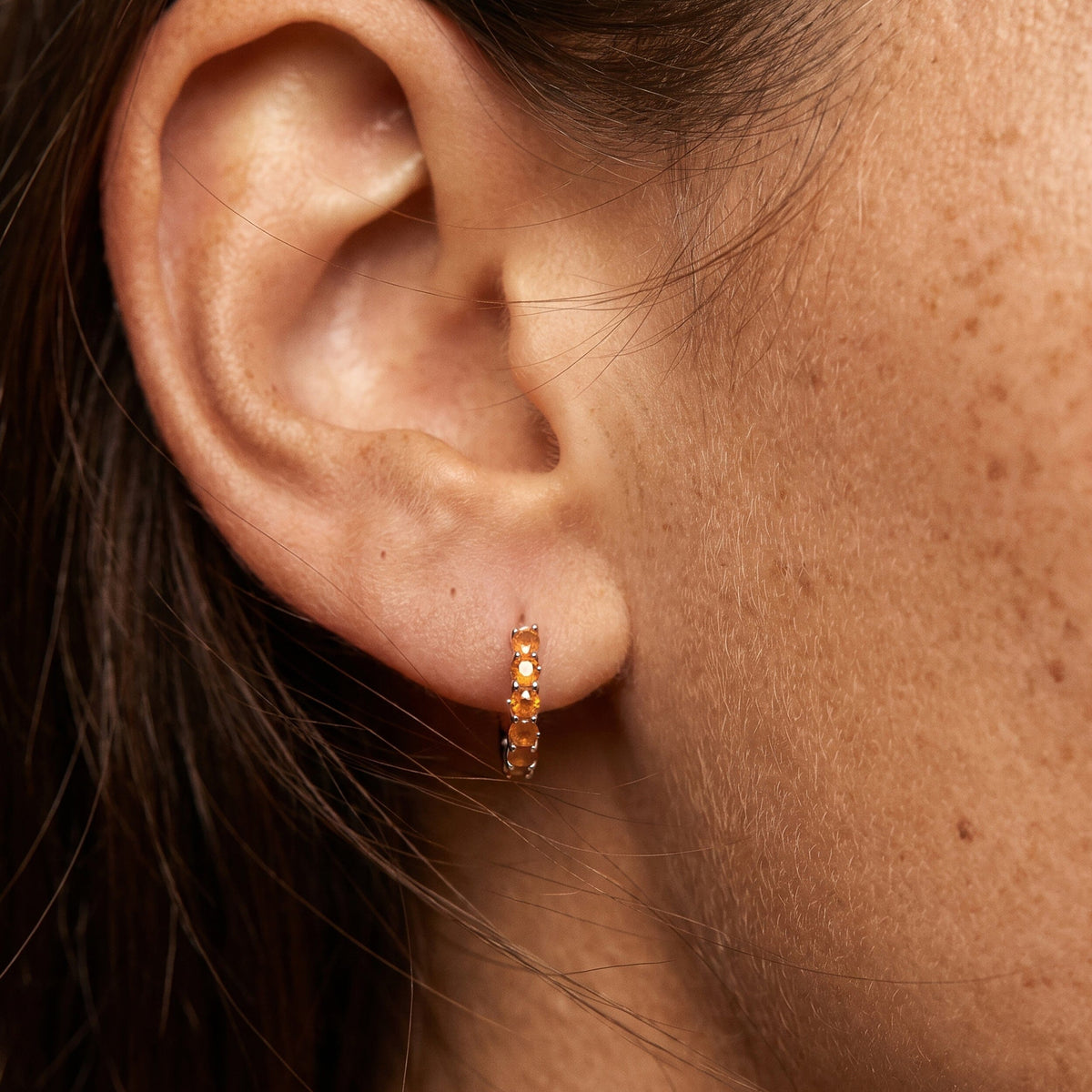 Carnelian Earrings - Bonny Hoops - July Birthstone