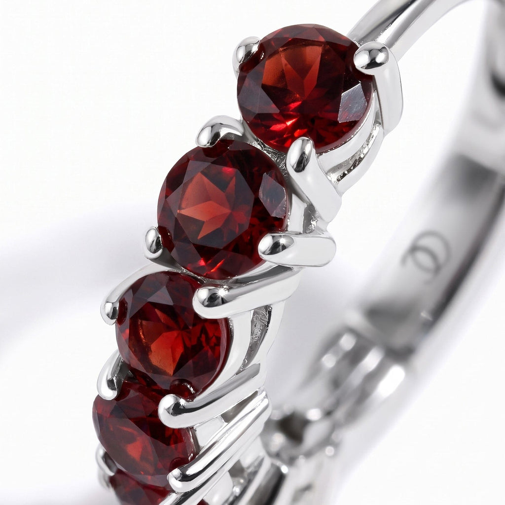 Garnet Earrings - Bonny Hoops - January Birthstone