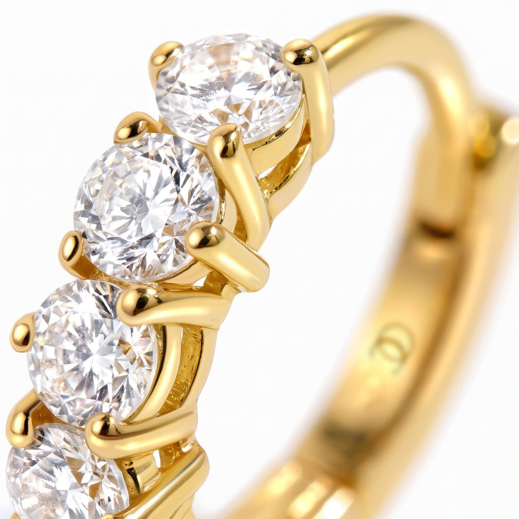 White Topaz Earrings - Bonny Hoops - April Birthstone