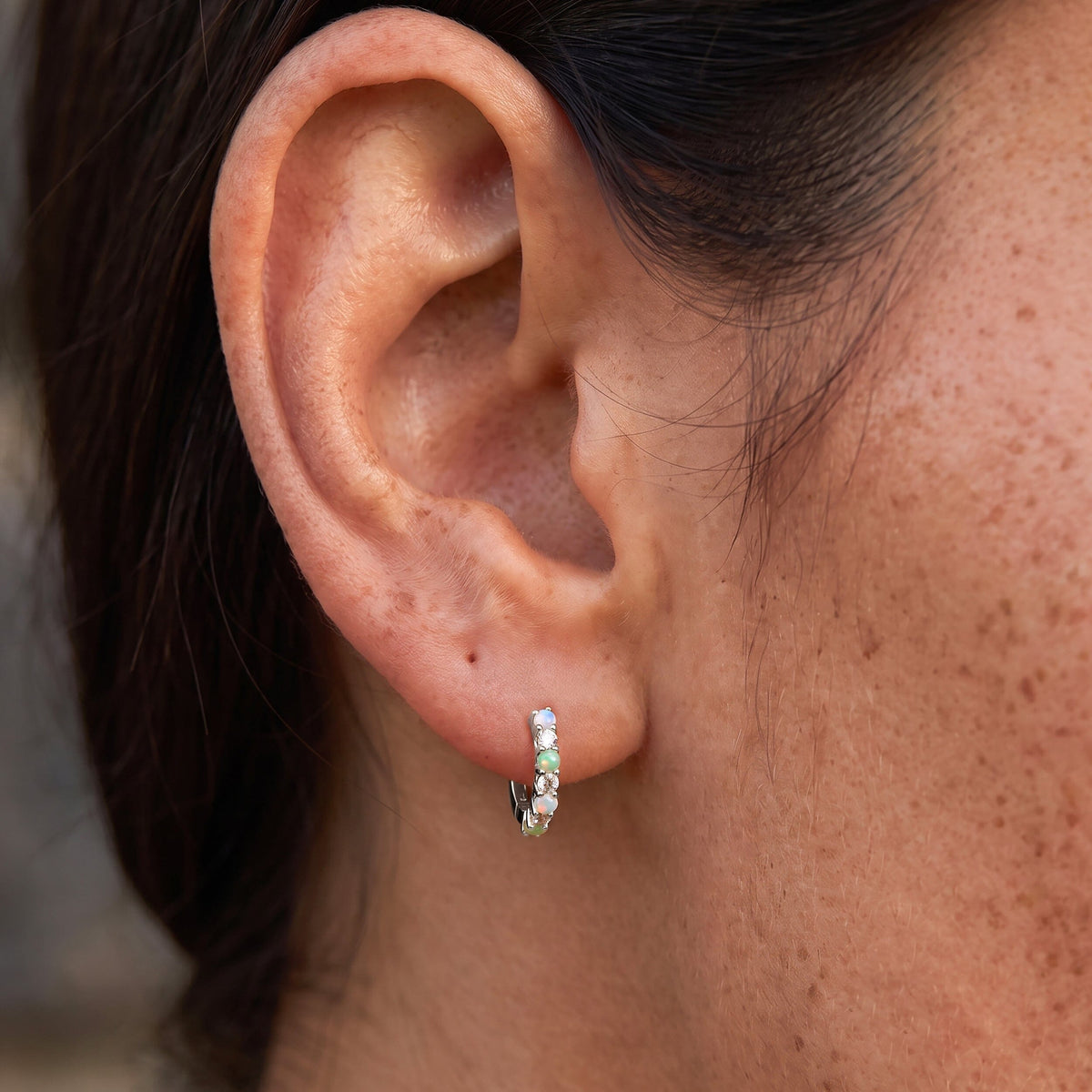 Moonstone Multigem Earrings - Bonny Hoops
