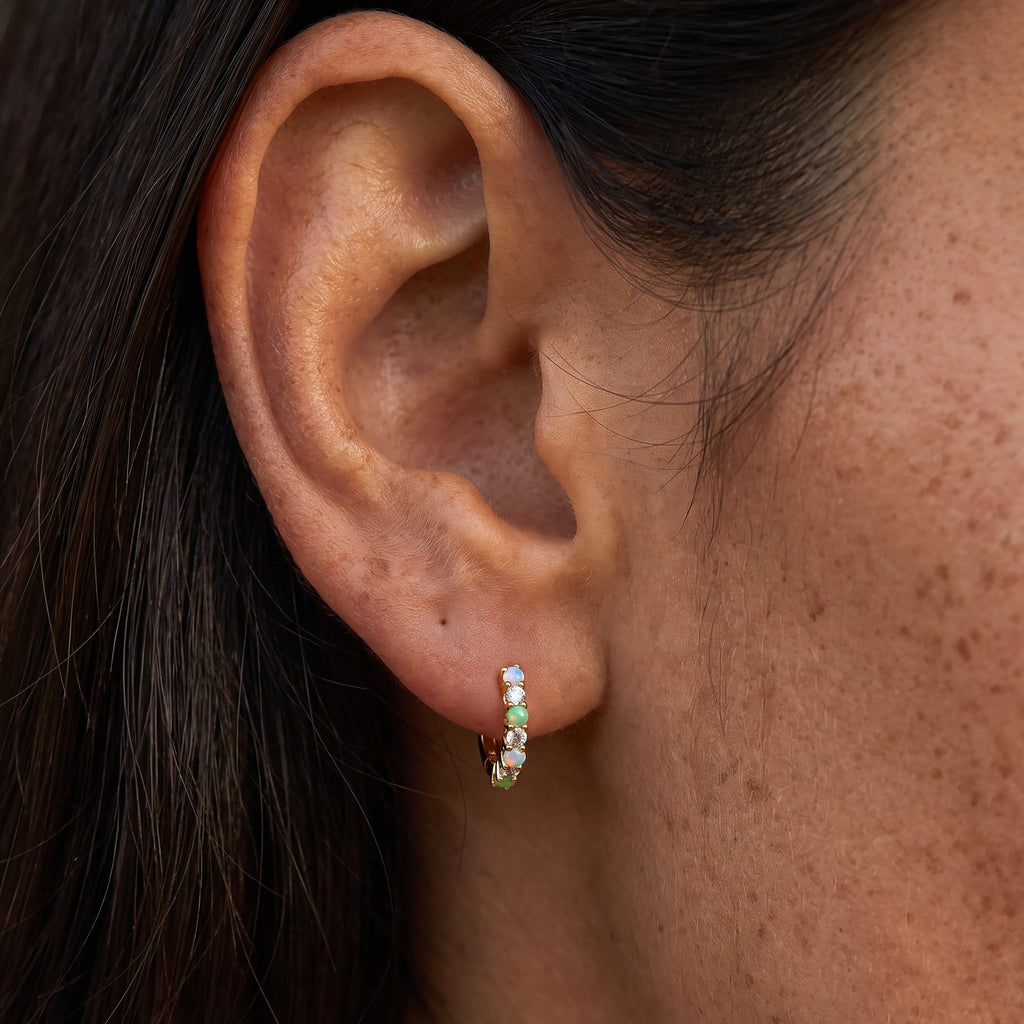 Moonstone Multigem Earrings - Bonny Hoops