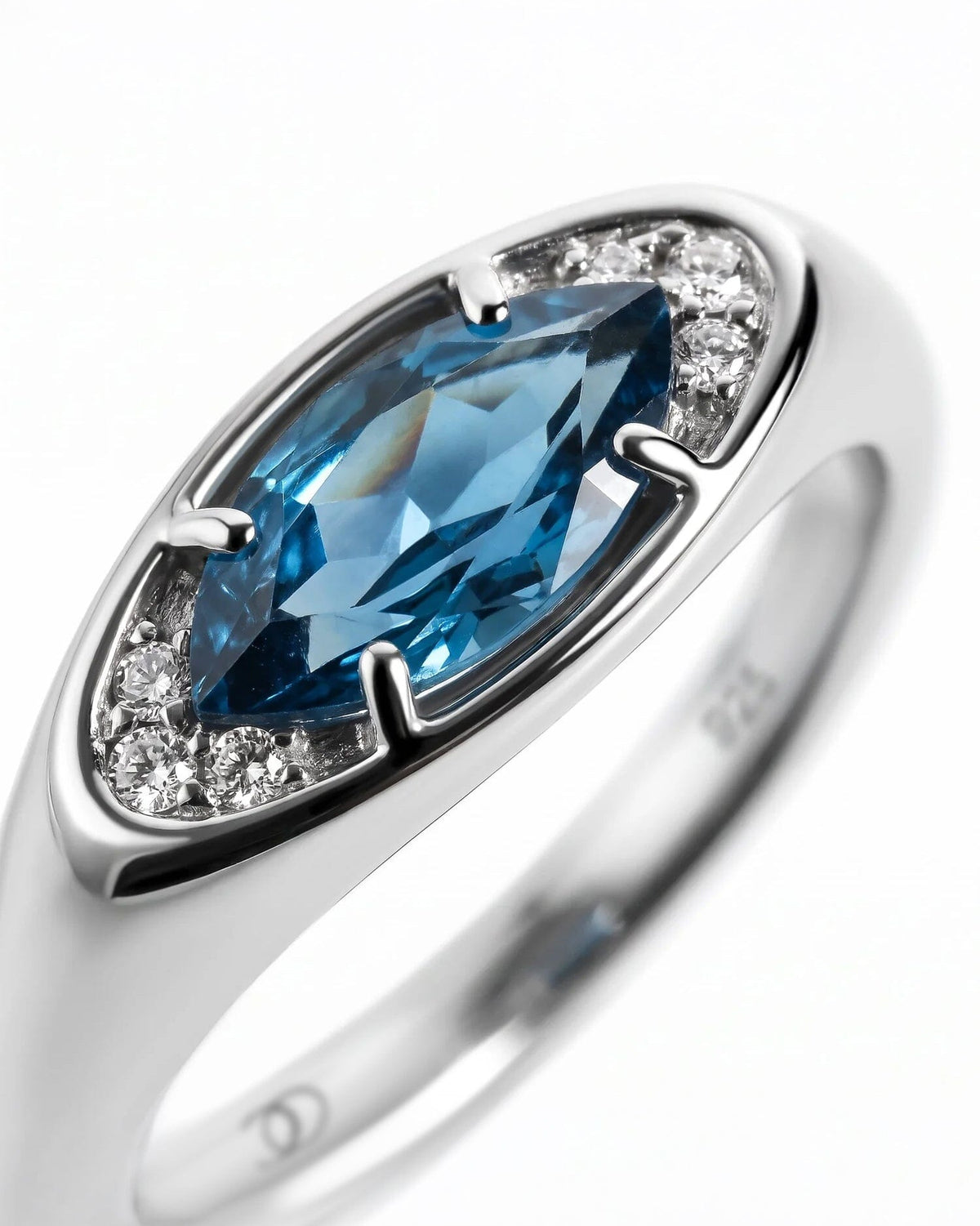 Blue Topaz Ring - Evil Eye