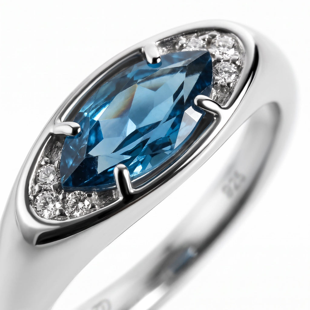 Blue Topaz Evil Eye & Infinite & Waves Rings
