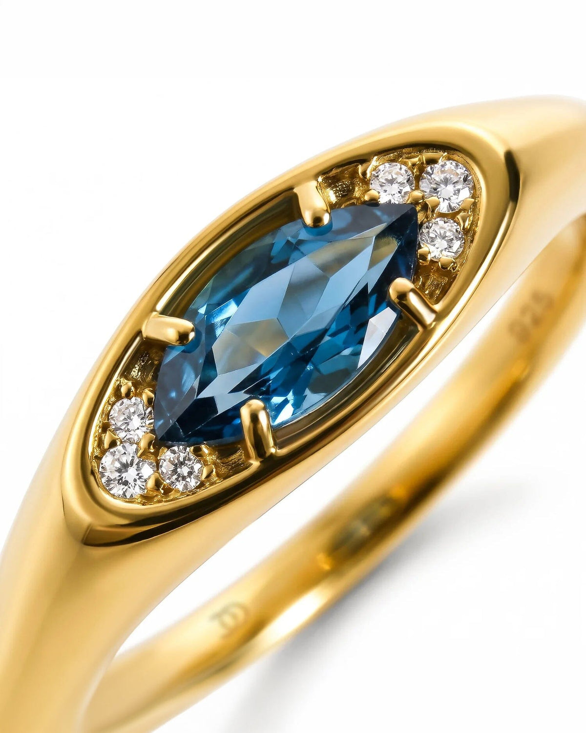 Blue Topaz Ring - Evil Eye