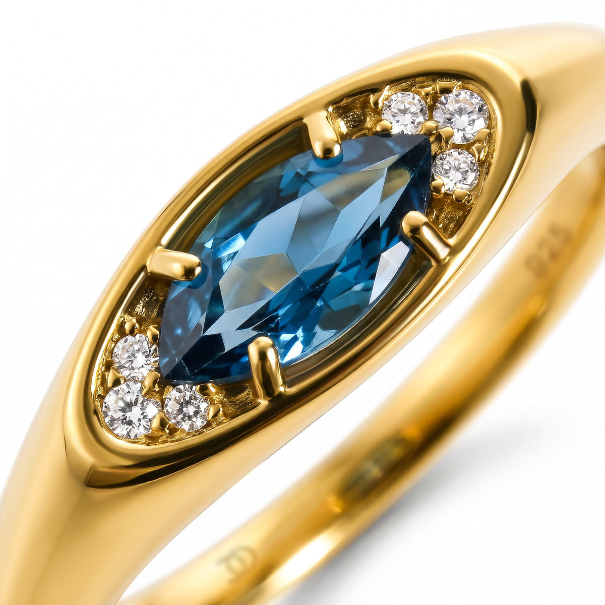 Blue Topaz Evil Eye & Waves Rings