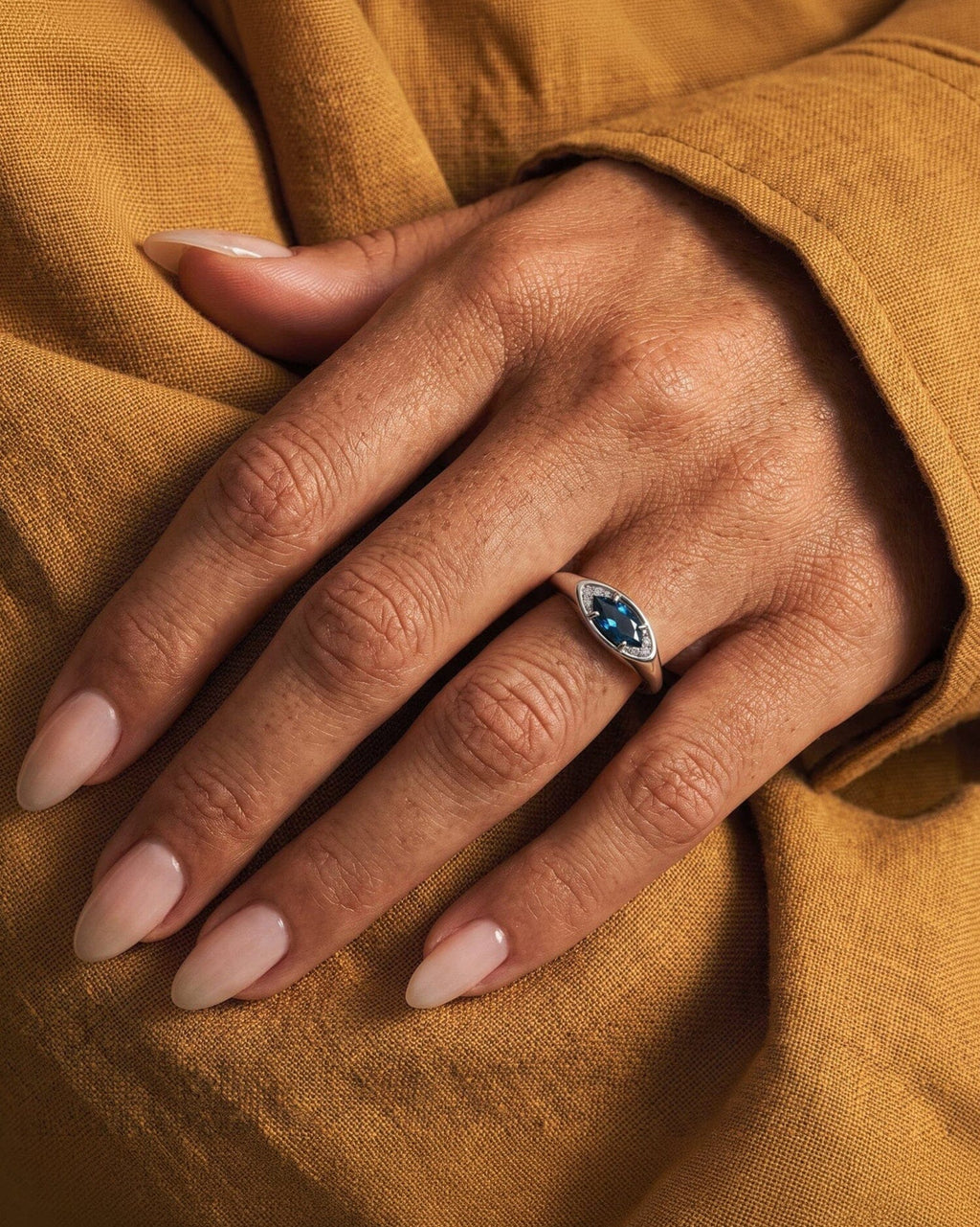 Blue Topaz Ring - Evil Eye