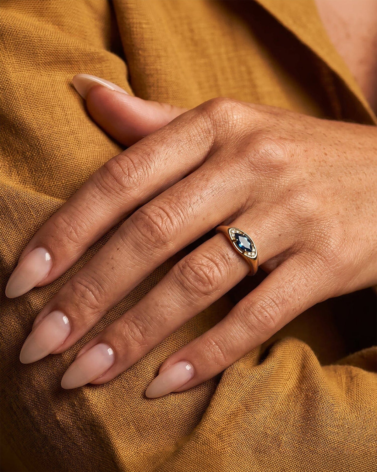 Blue Topaz Ring - Evil Eye
