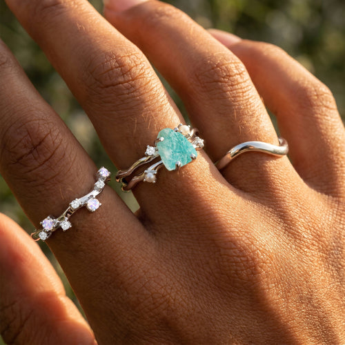 Amazonite Flow & Stardust & Waves Rings