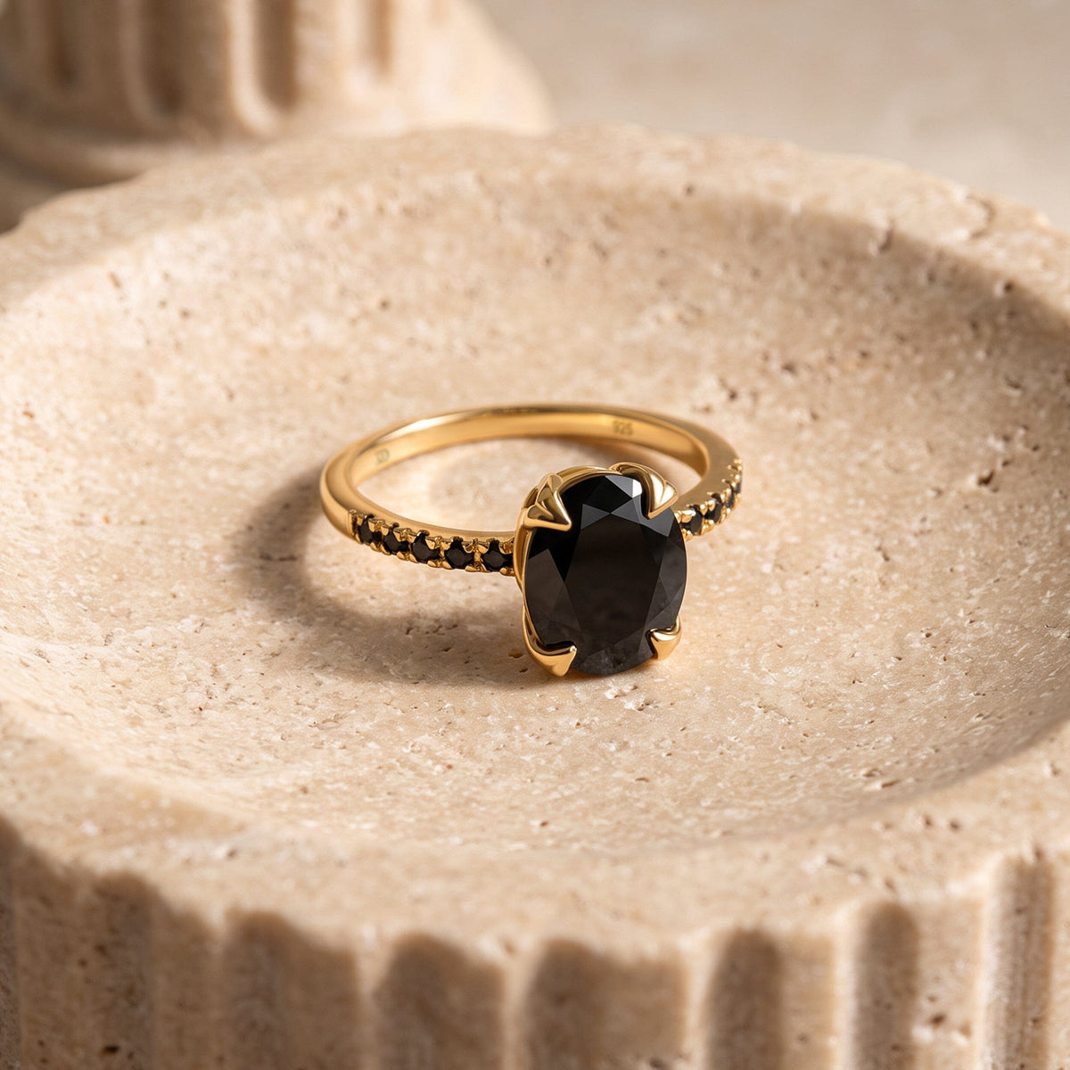Black Obsidian Black Spinel Ring - Harlow