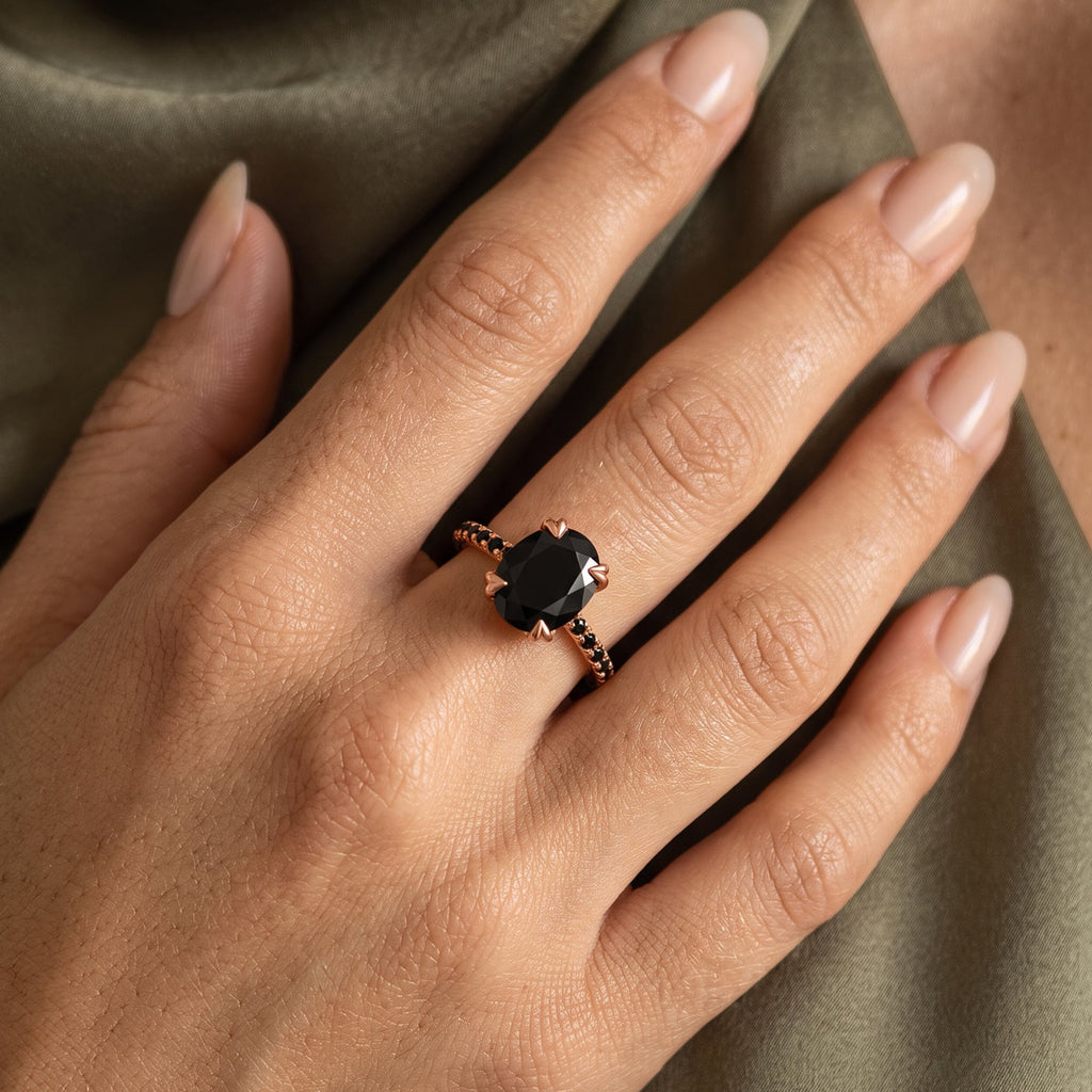 Black Obsidian Black Spinel Ring - Harlow