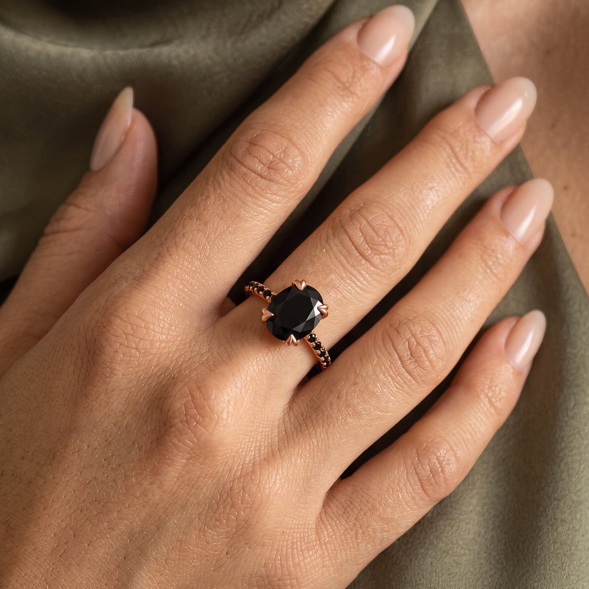 Black Obsidian Black Spinel Ring - Harlow