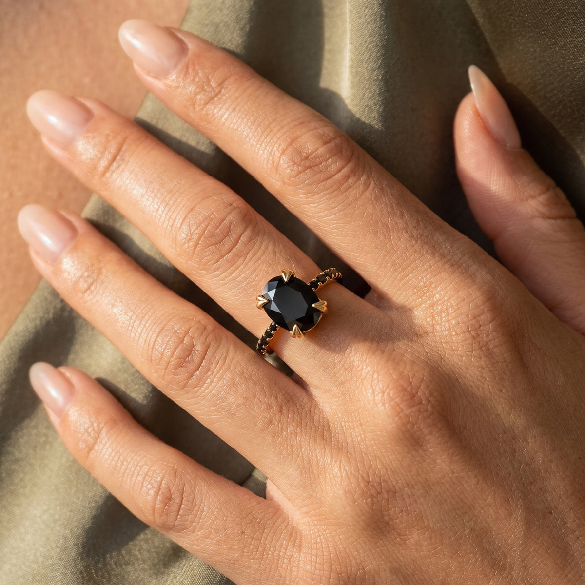 Black Obsidian Black Spinel Ring - Harlow
