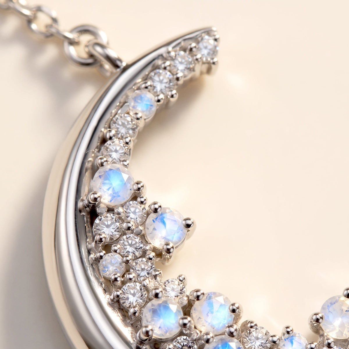 Moonstone White Zircon Necklace - Lush Luna