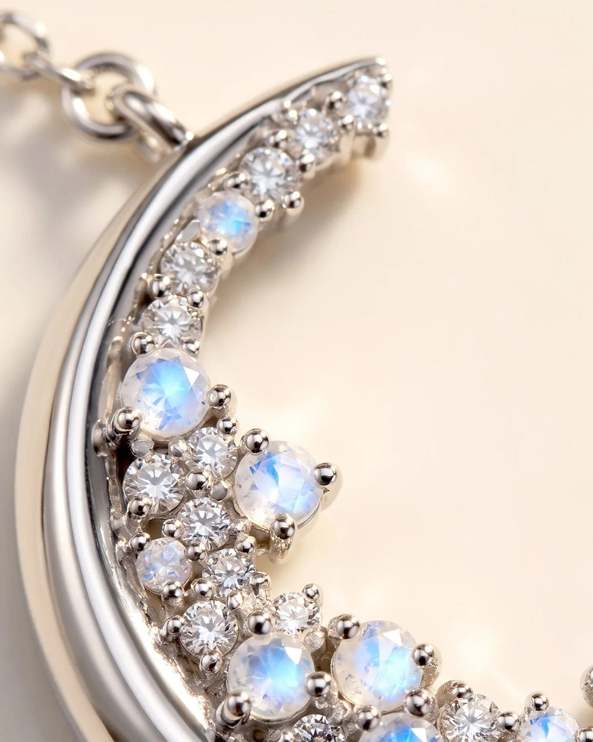Moonstone White Zircon Necklace - Lush Luna