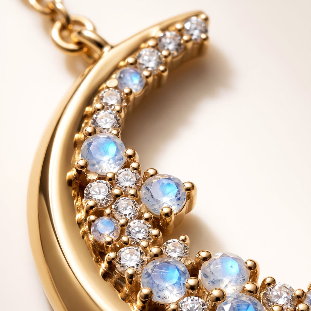 Moonstone White Zircon Necklace - Lush Luna