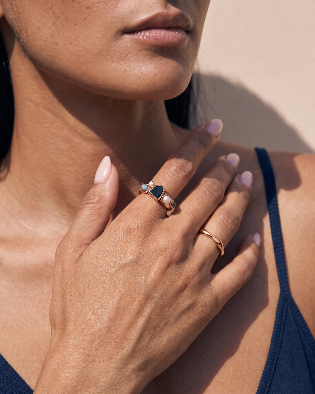 Black Obsidian Pearl Ring - Heirloom