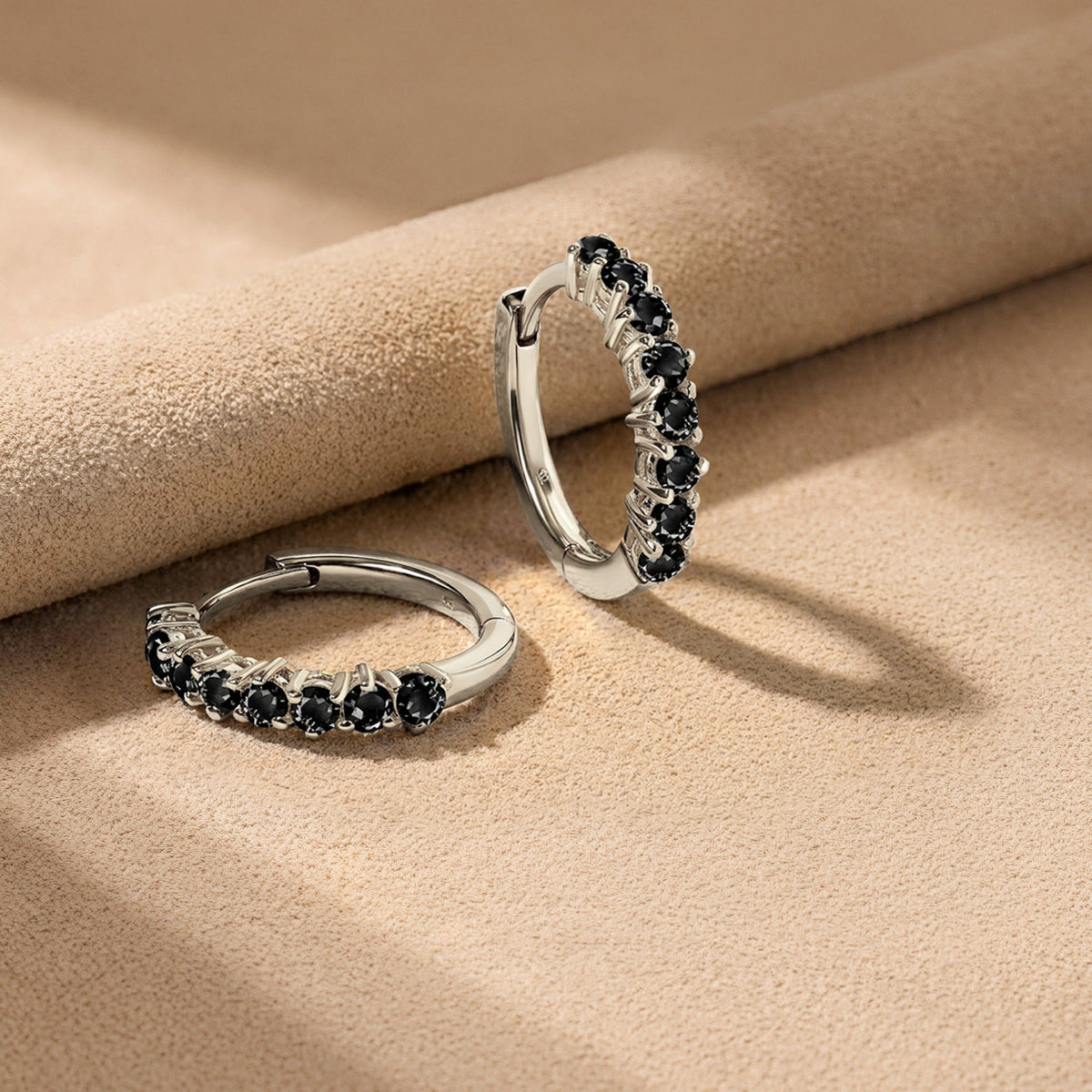 Black Onyx Earrings - Queen Bonny Hoops