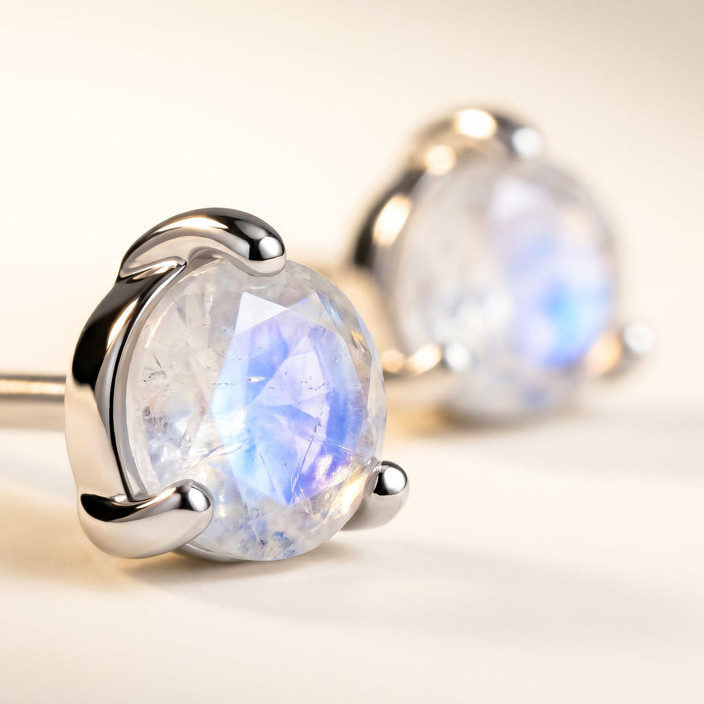 Moonstone Round Studs