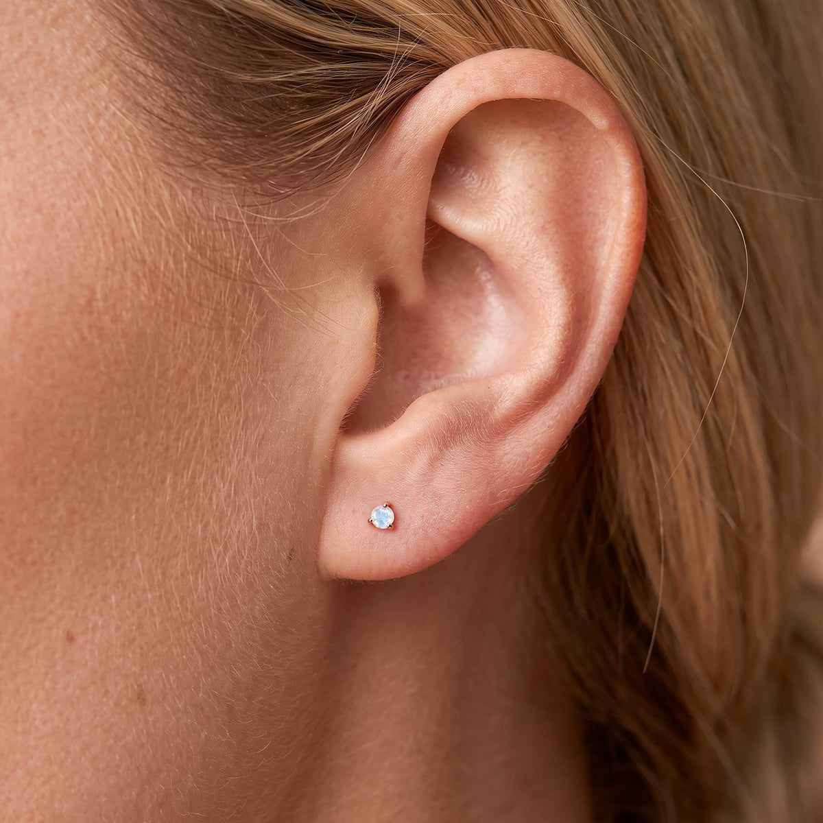 Moonstone Round Studs