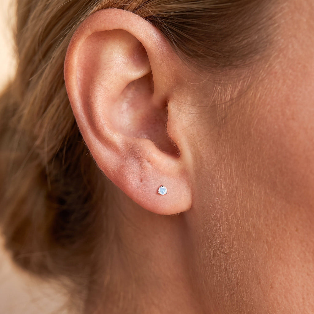 Moonstone Round Studs