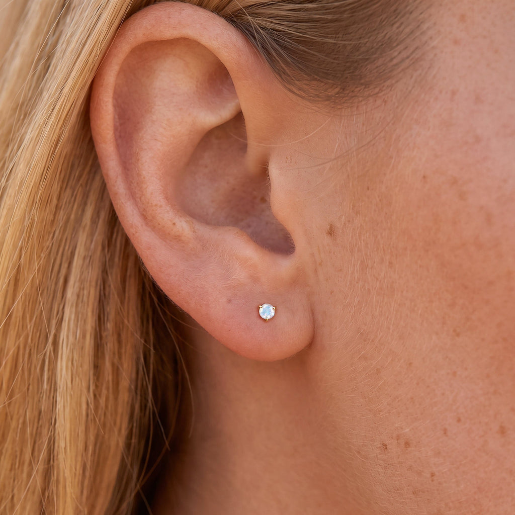 Moonstone Round Studs