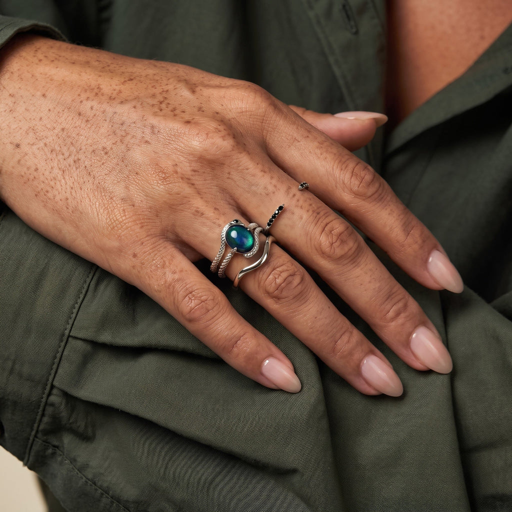 Mood Serpent & Twinkling & Waves Rings