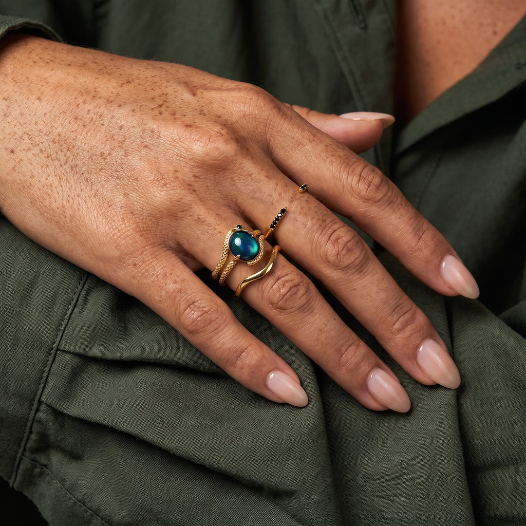 Mood Serpent & Twinkling & Waves Rings
