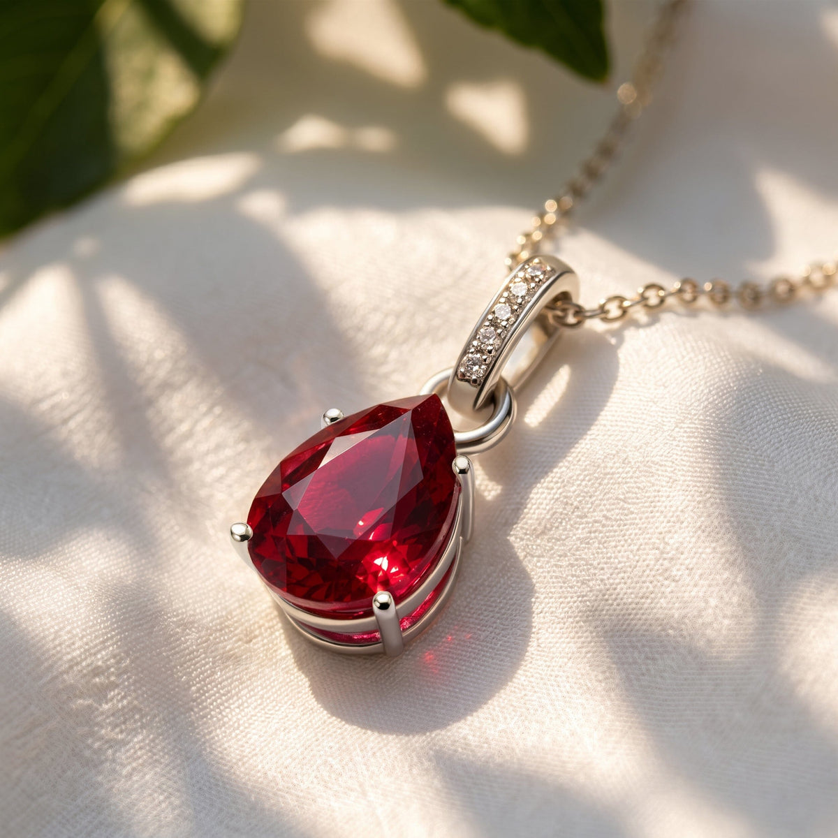 Ruby Necklace Sway - July Birthstone