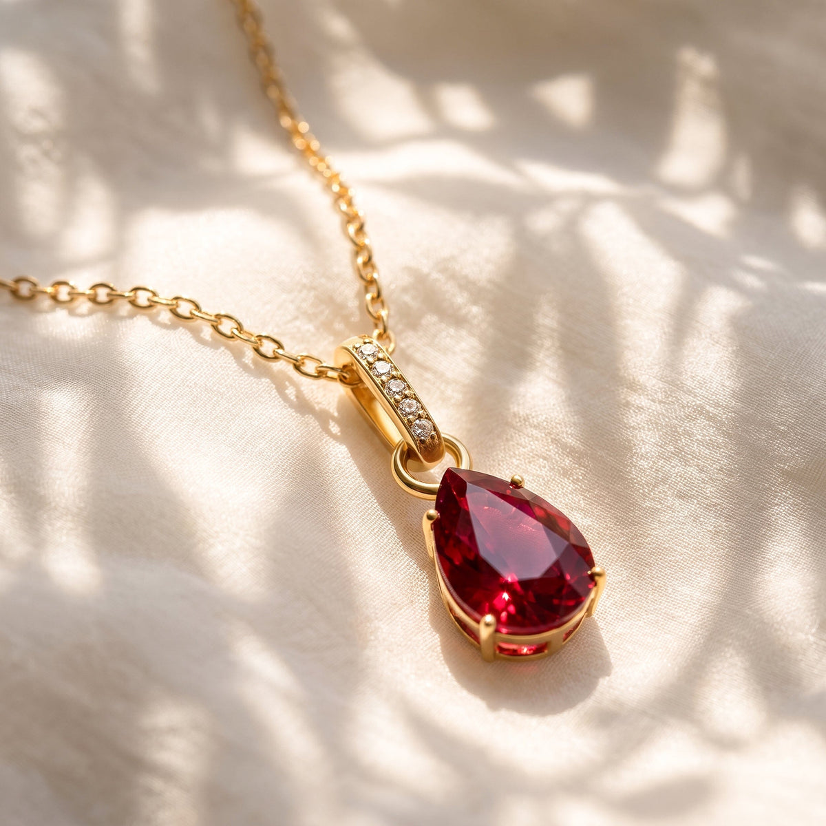 Ruby Necklace Sway - July Birthstone