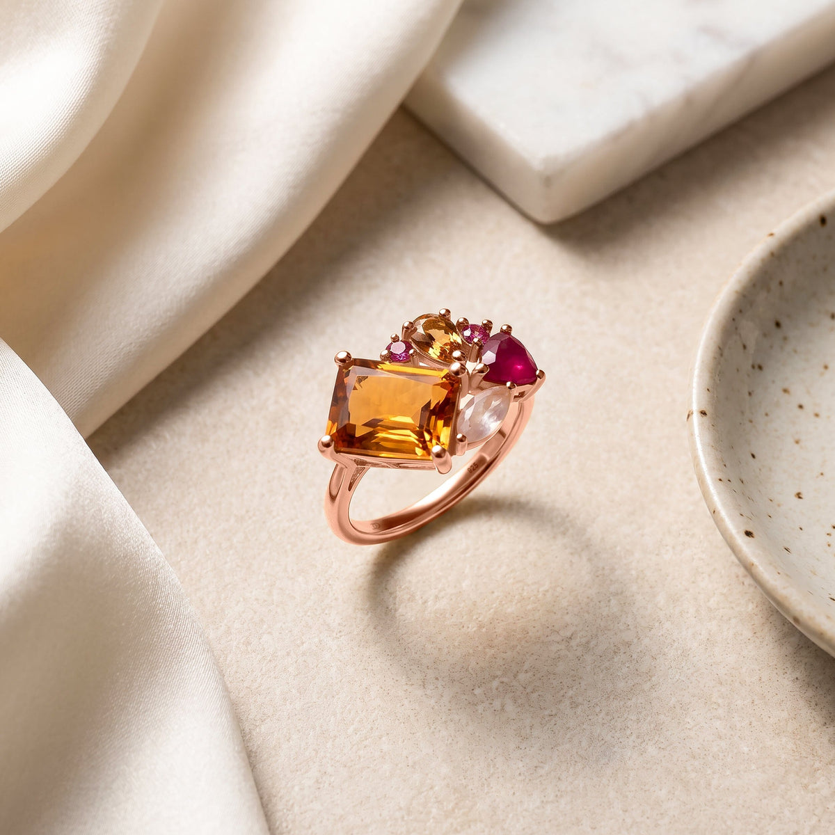 Citrine Ring - Mosaic