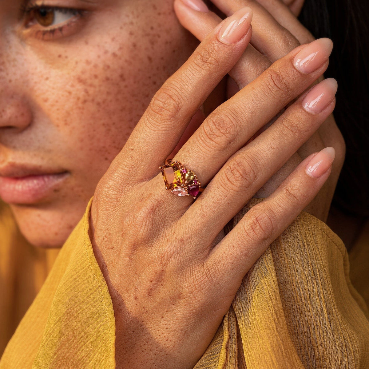 Citrine Ring - Mosaic