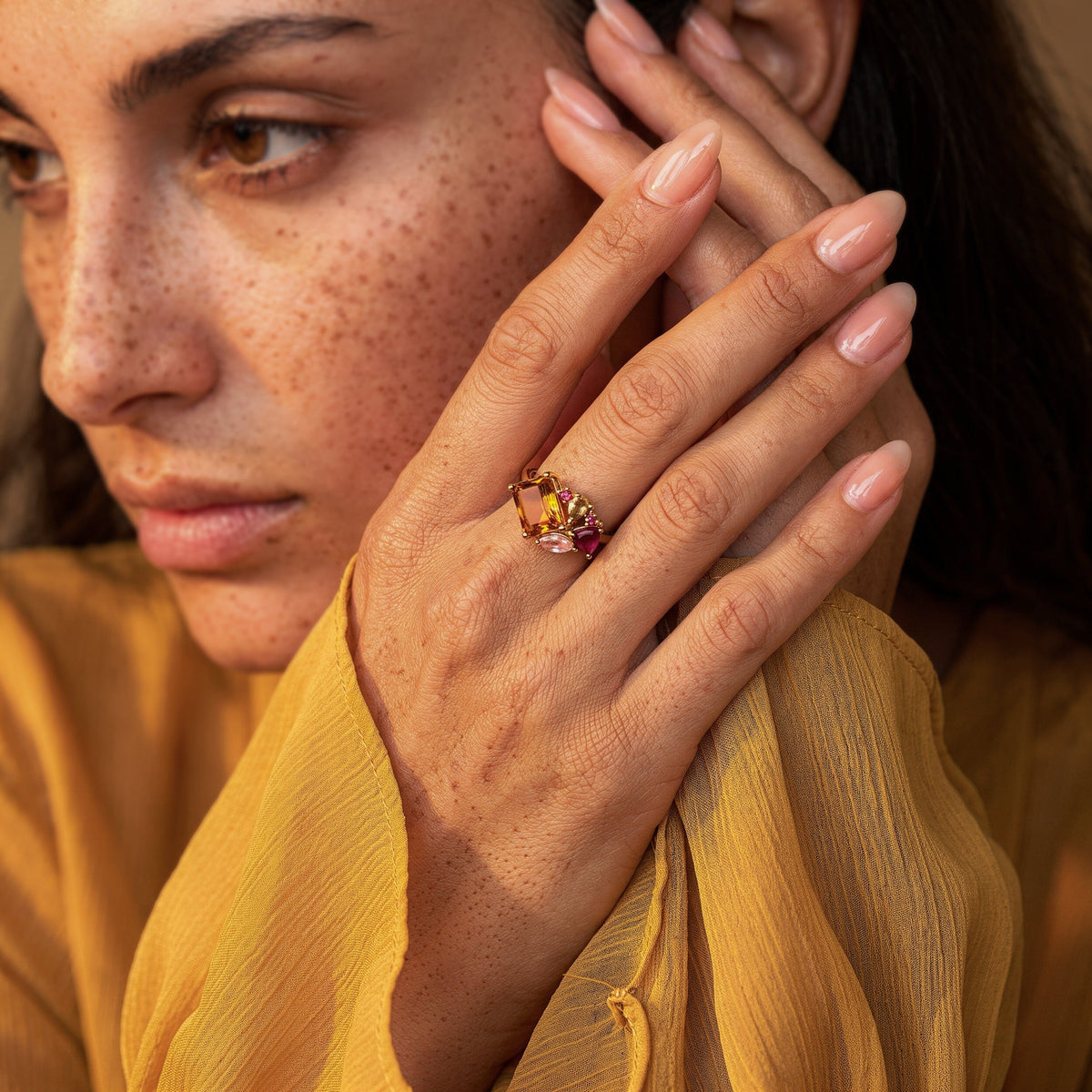 Citrine Ring - Mosaic