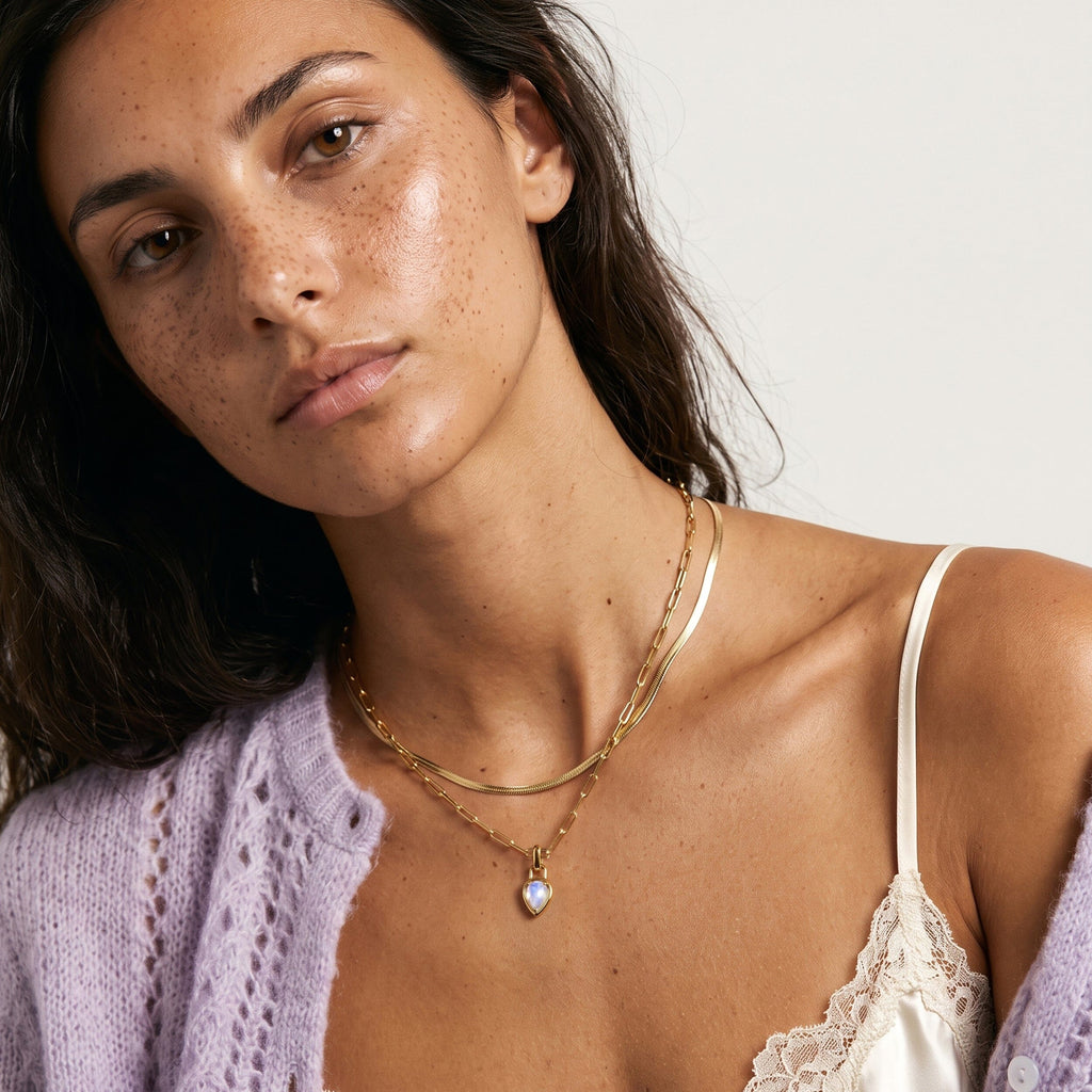 Moonstone Talis Widelink Necklace - June Birthstone