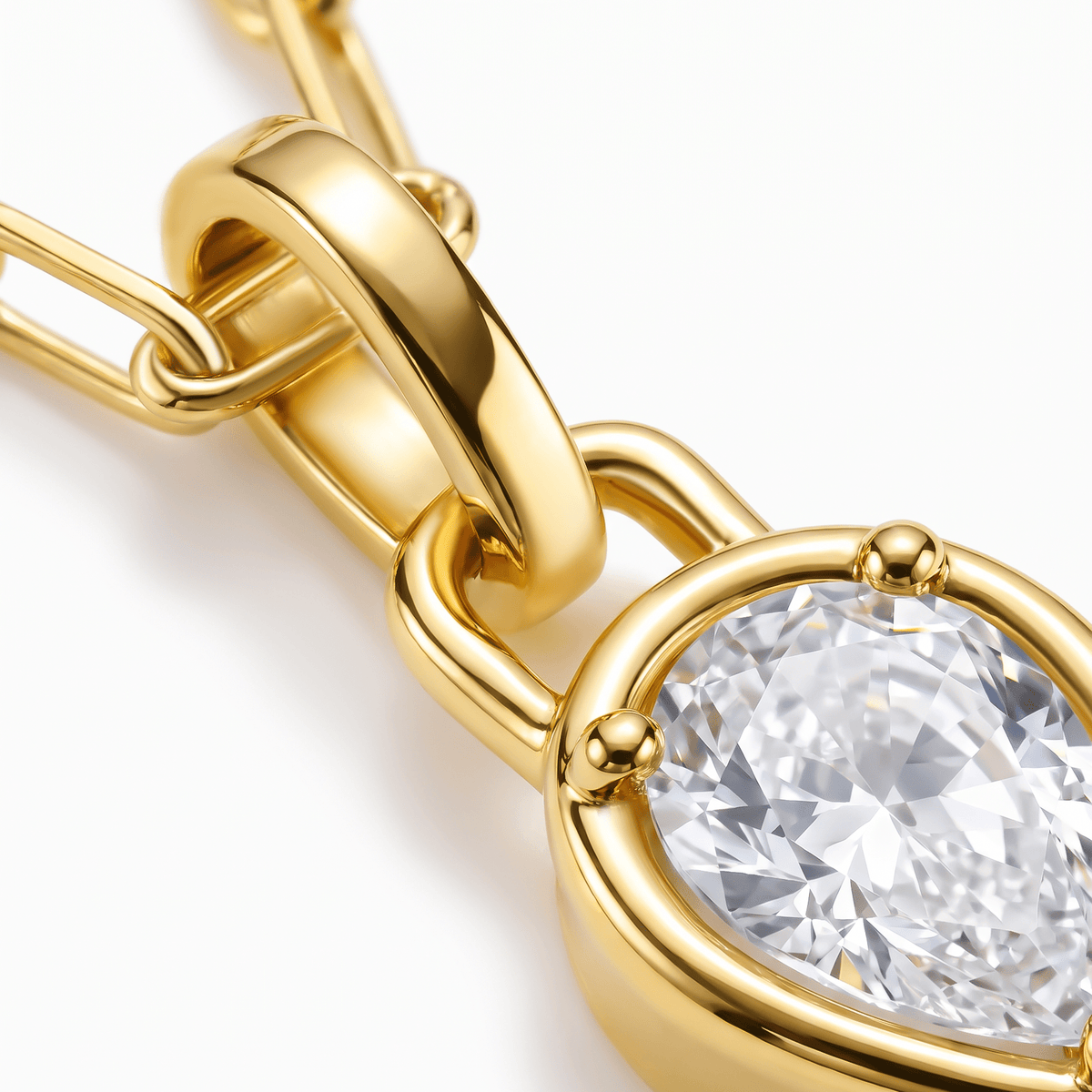 White Topaz Talis Widelink Necklace - April Birthstone