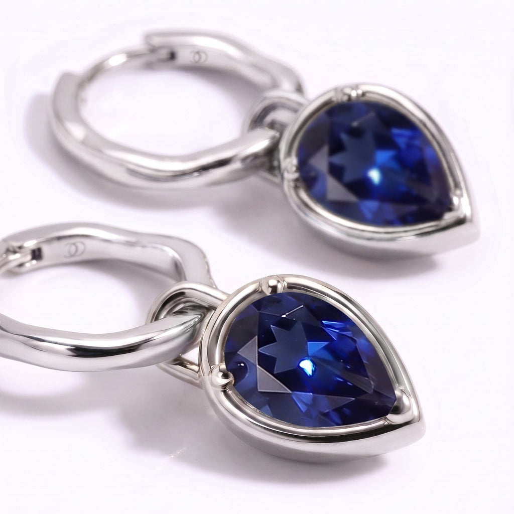 Blue Sapphire Talis Hoops - September Birthstone