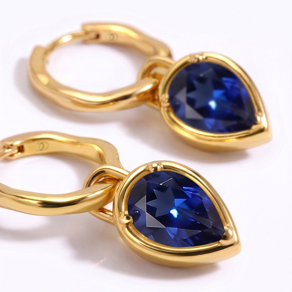 Blue Sapphire Talis Hoops - September Birthstone